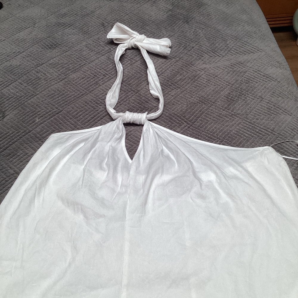 INC International Concept full skirt halter dress, size 3X, bright white 336